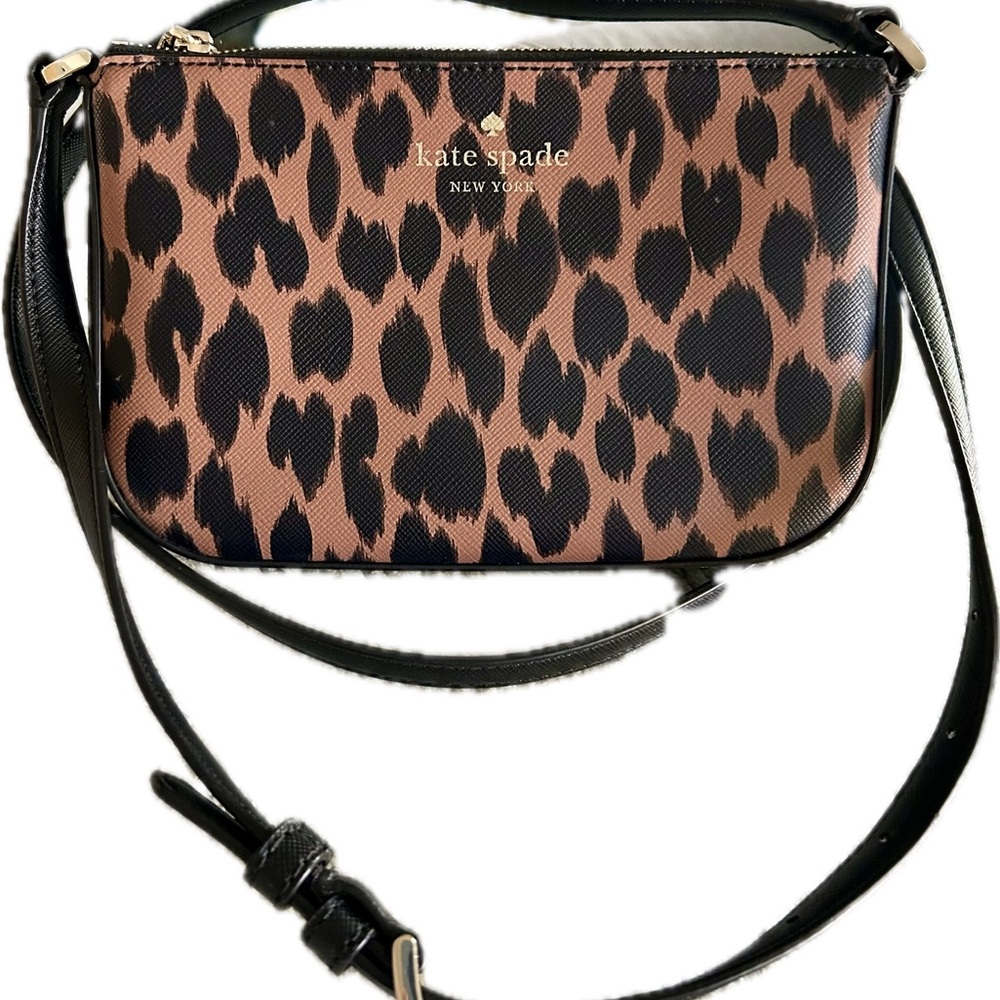 Kate Spade Black and Brown Animal Print Crossbody Bag
